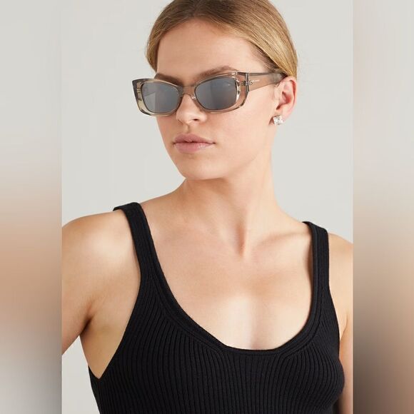 BRAND NEW SAINT LAURENT SL593 003 Beige/Silver Women Sunglasses main image 9